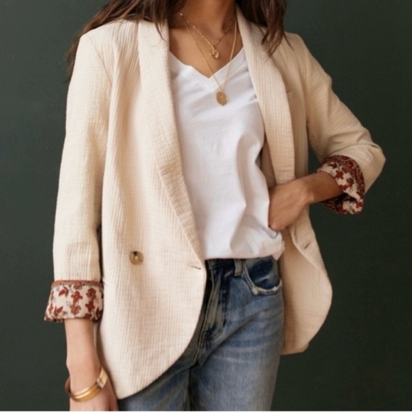 Free People Jackets & Blazers - Free People Rowan Cotton Blazer in Ecru